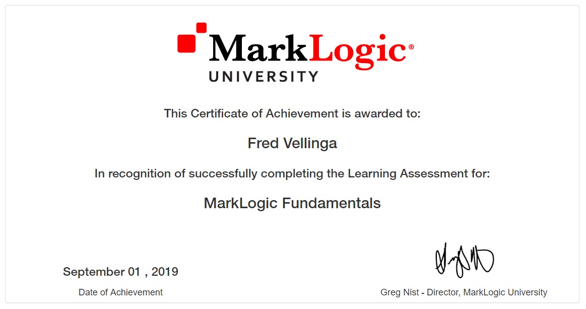 MarkLogic Certificaat - Fundamentals